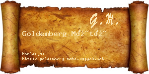 Goldemberg Máté névjegykártya