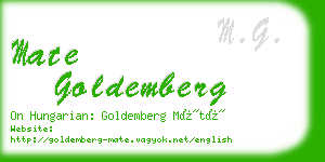 mate goldemberg business card